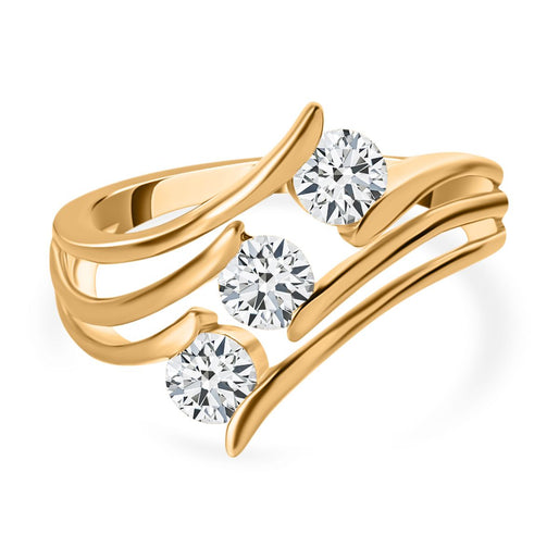 Moissanite 3 Stone Ring in Sterling Silver