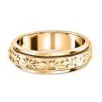 D'Joy - Artisan Crafted Fleur De Lis Spinner Band Ring in 18K Vermeil Yellow Gold Plated Sterling Silver_7507951