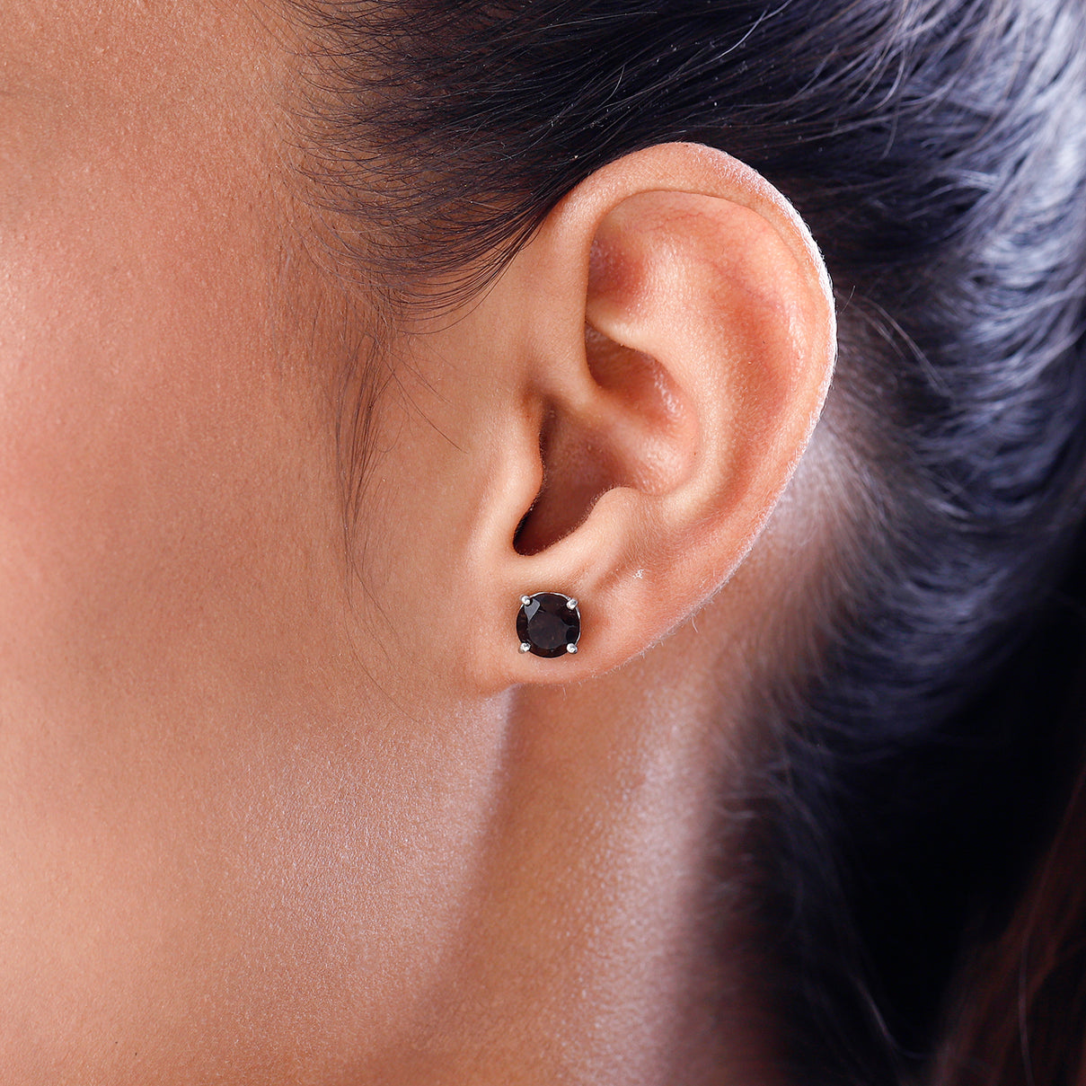 Smoky Quartz Earrings (with Push Back) in Platinum Overlay Sterling Silver 2.400 Ct 7509200 3
