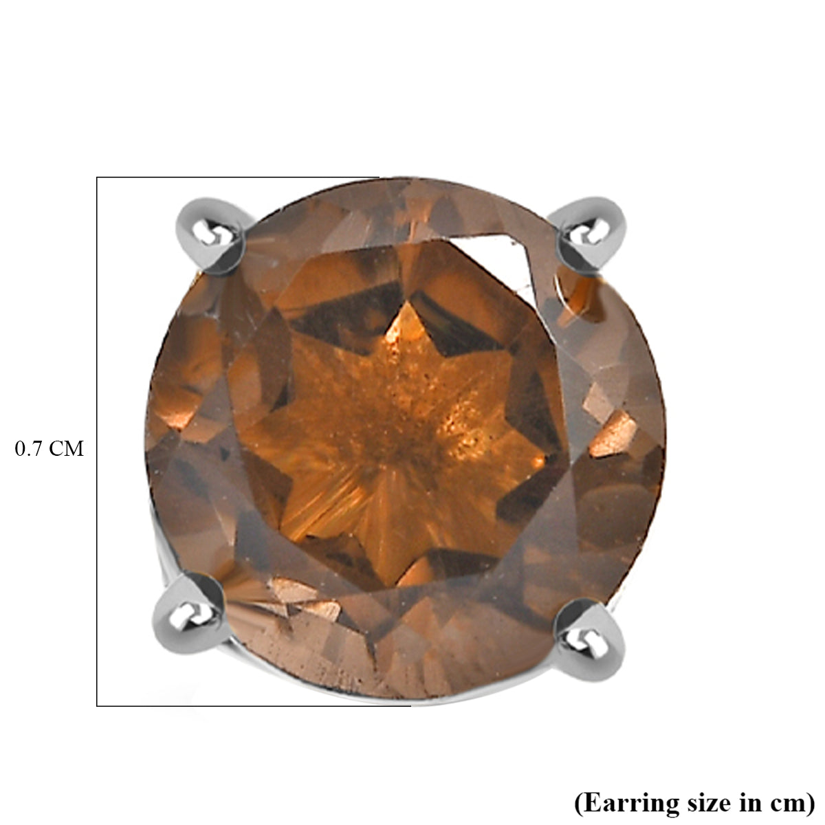 Smoky Quartz Earrings (with Push Back) in Platinum Overlay Sterling Silver 2.400 Ct 7509200 6