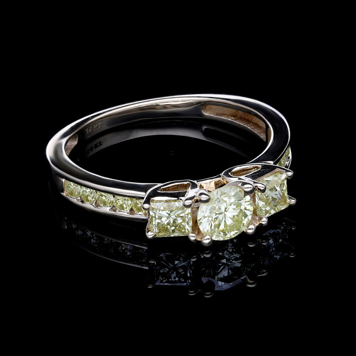 14K Yellow Gold SGL Certified Natural Yellow (Center Dia 0.40 Ct Solitaire) Diamond (I1-I2) Engagement Ring 1.00 Ct. 7510671 2