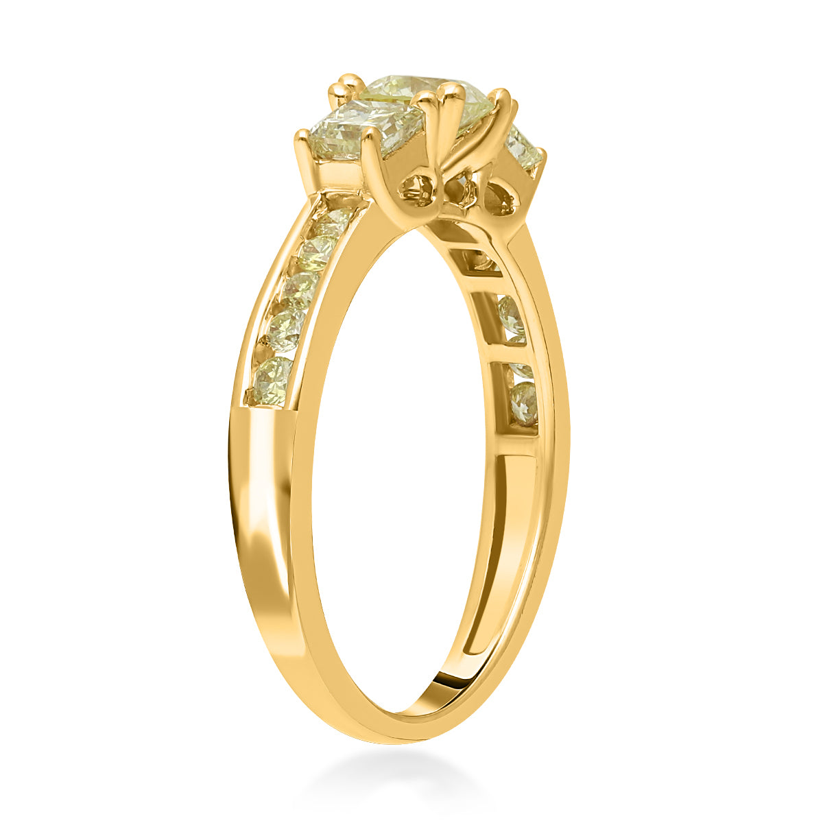 14K Yellow Gold SGL Certified Natural Yellow (Center Dia 0.40 Ct Solitaire) Diamond (I1-I2) Engagement Ring 1.00 Ct. 7510671 4