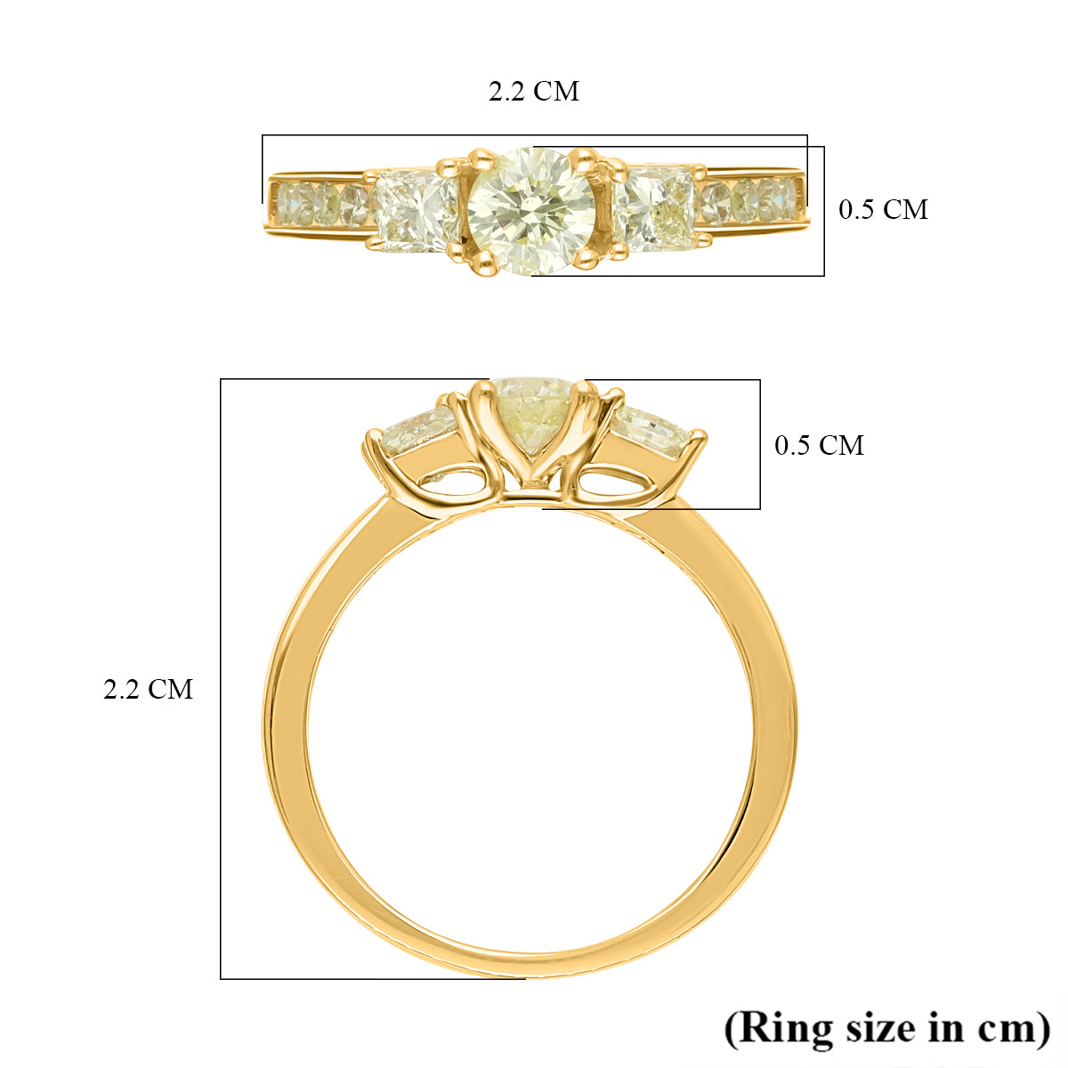 14K Yellow Gold SGL Certified Natural Yellow (Center Dia 0.40 Ct Solitaire) Diamond (I1-I2) Engagement Ring 1.00 Ct. 7510671 6