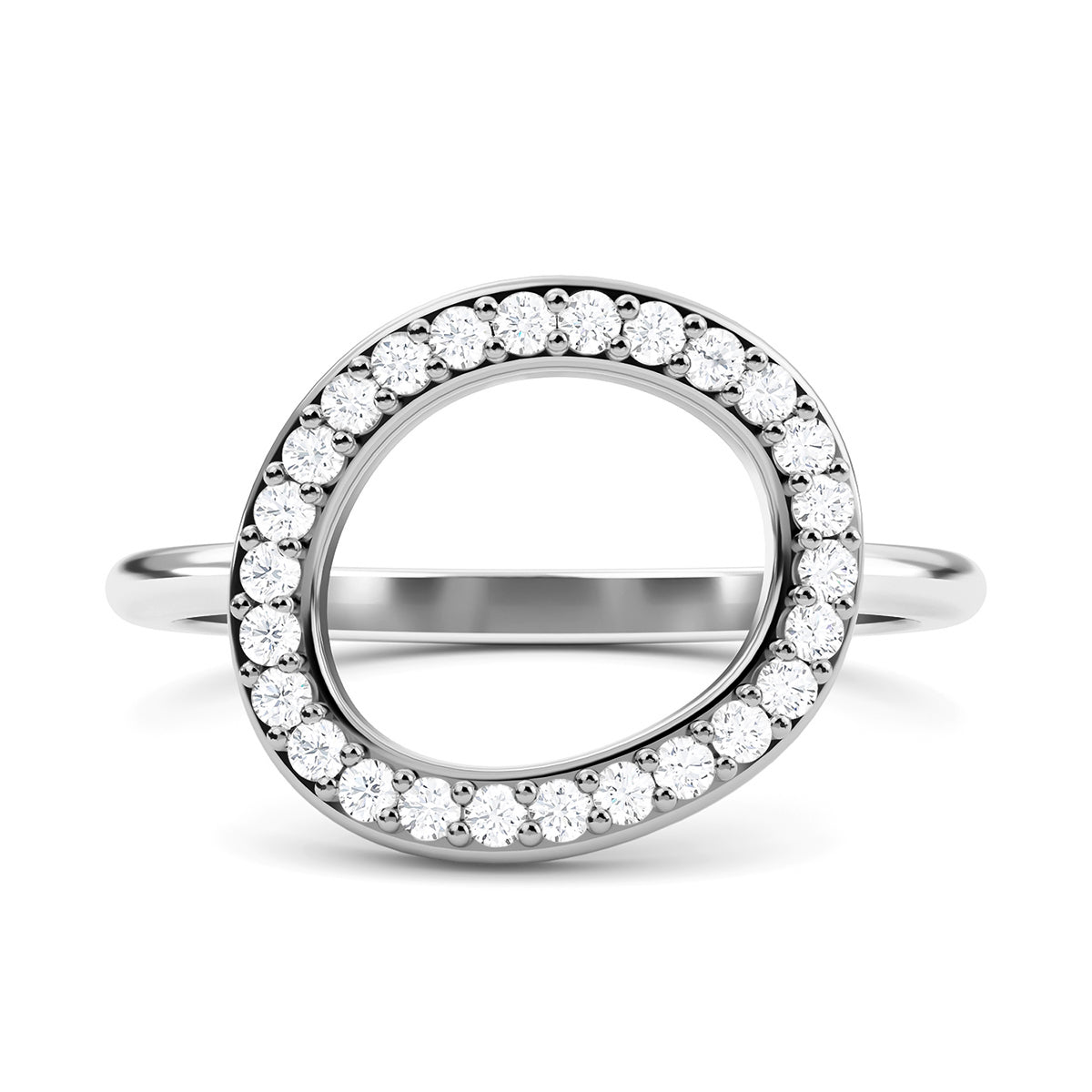 Diamond Band Ring in Rhodium Overlay Sterling Silver 0.260 Ct. 7511996 0