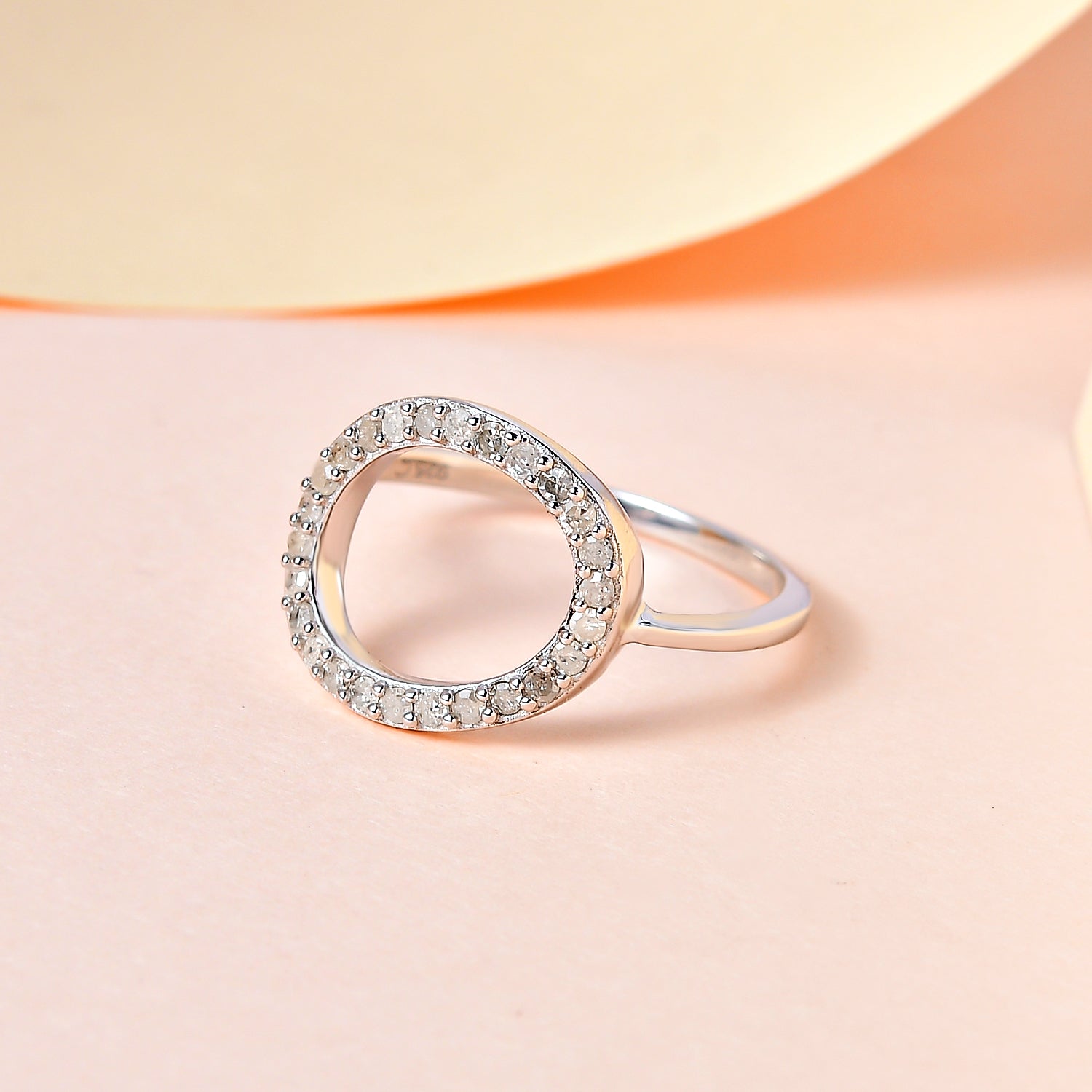 Diamond Band Ring in Rhodium Overlay Sterling Silver 0.260 Ct. 7511996 2