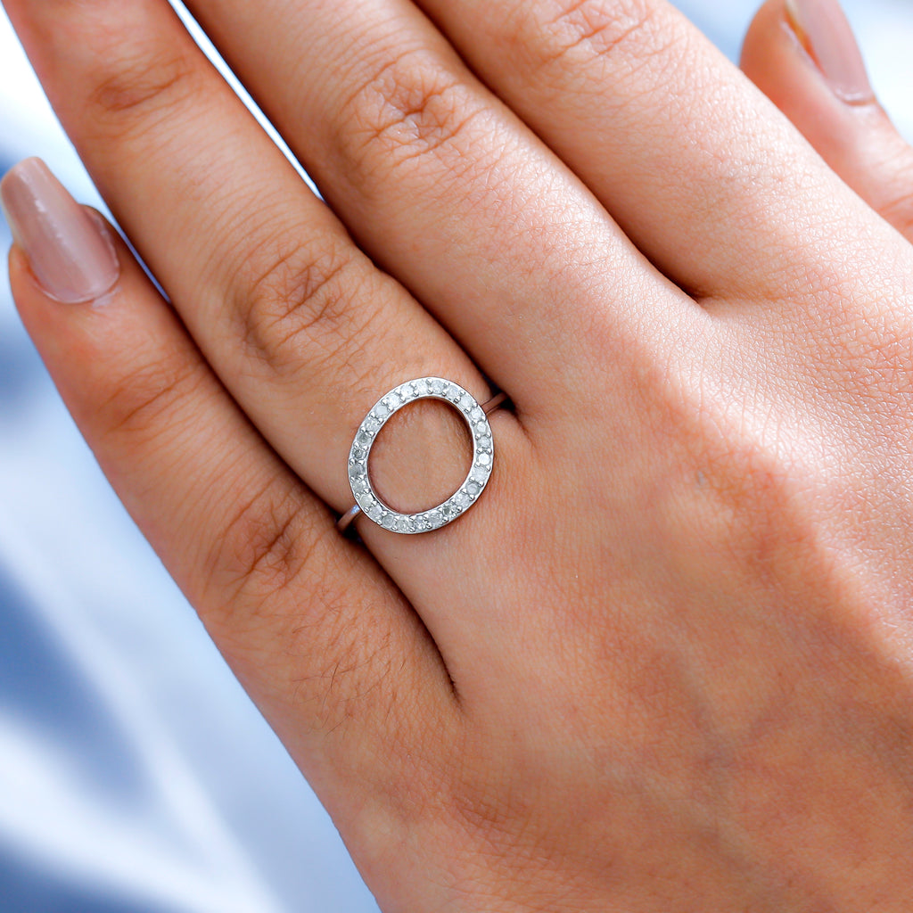 Diamond Band Ring in Rhodium Overlay Sterling Silver 0.260 Ct._7511996_2