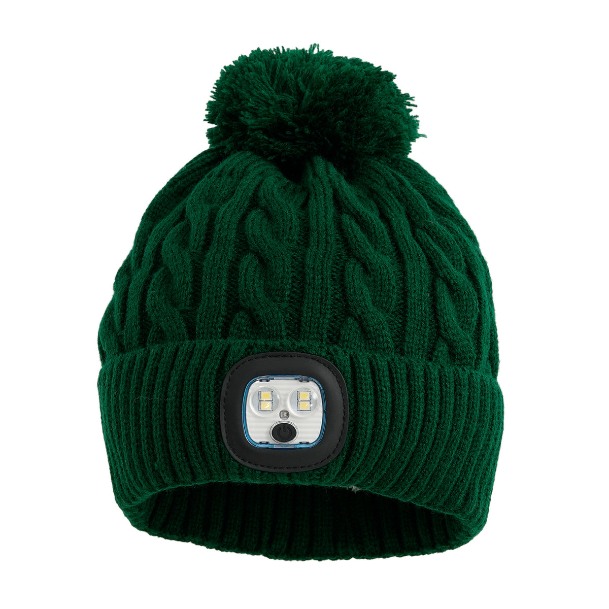 USB Rechargeable Waterproof LED Lighted Beanie Cap with Sherpa Lining and Faux Fur Bauble V32647526 4