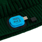 USB Rechargeable Waterproof LED Lighted Bobble Hat with Sherpa Lining (Size 26x20 Cm) - Green_7512027_5