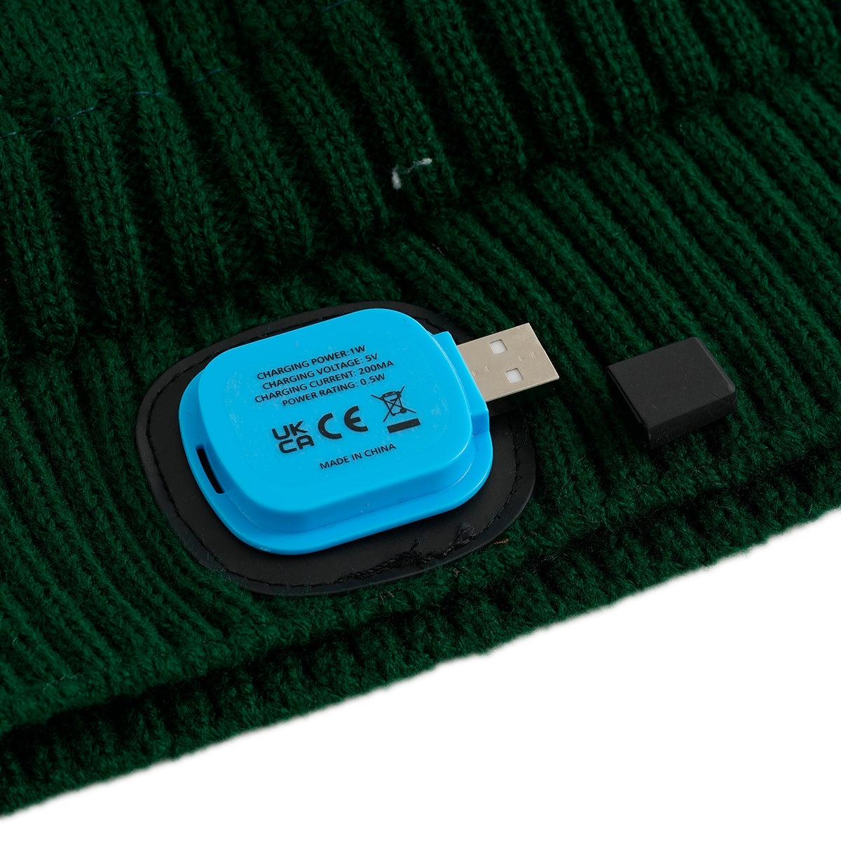 USB Rechargeable Waterproof LED Lighted Beanie Cap with Sherpa Lining and Faux Fur Bauble V32647526 6