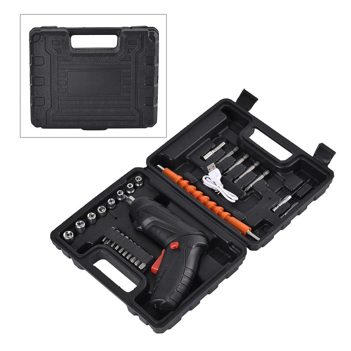 47 Pcs Foldable Multifunctional Wireless Electric Screwdriver Set - Black 7512775 1
