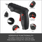 USB Rechargeable Electric Screwdriver PLUS 47 Pcs Screw Set (100w 3.2aH) - Black