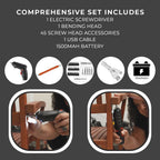 USB Rechargeable Electric Screwdriver PLUS 47 Pcs Screw Set (100w 3.2aH) - Black