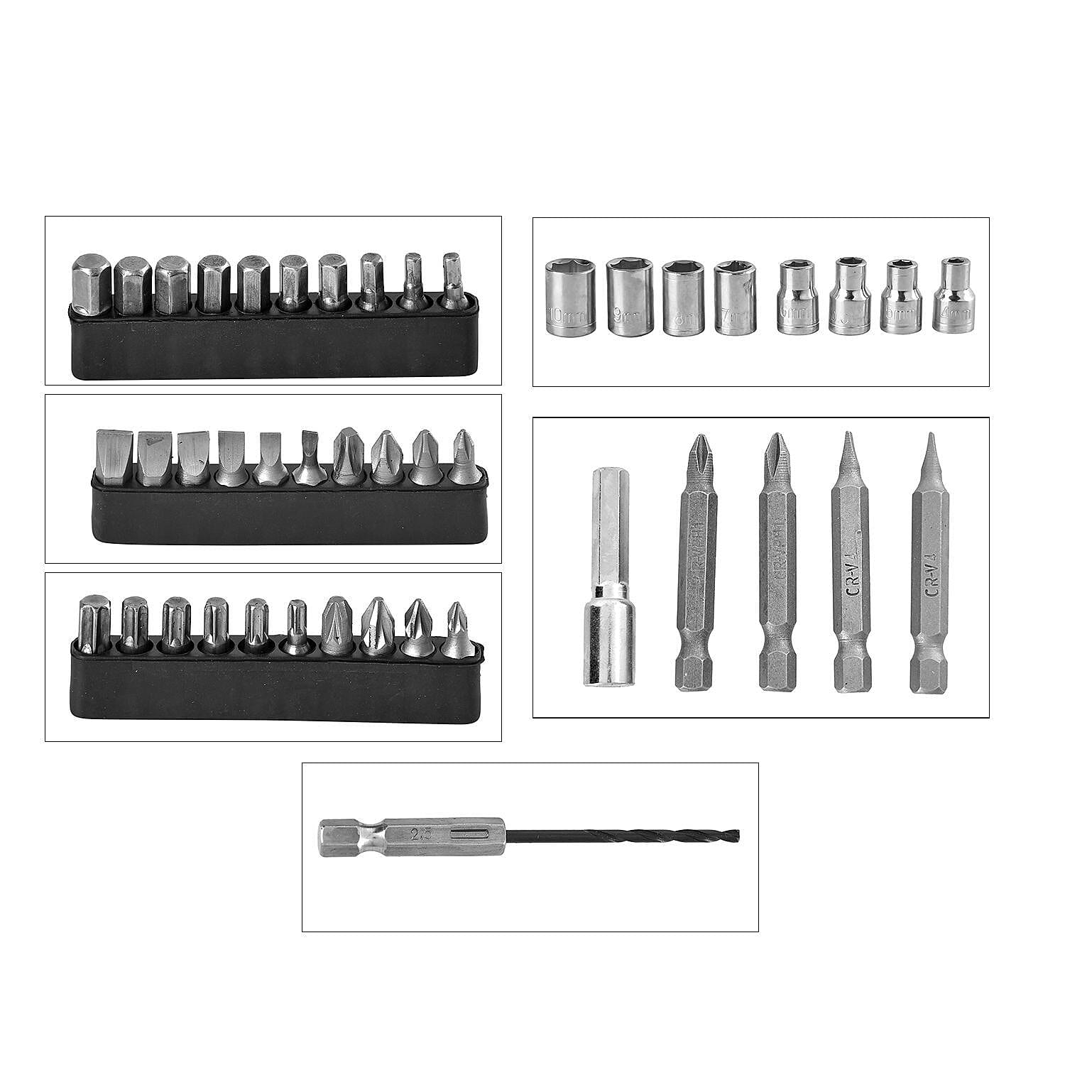 47 Pcs Foldable Multifunctional Wireless Electric Screwdriver Set - Black 7512775 7