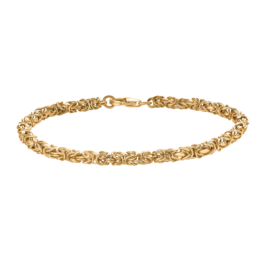 18K Yellow Gold Vermeil Plated Sterling Silver Byzantine Bracelet (Size - 7.5)_7513021