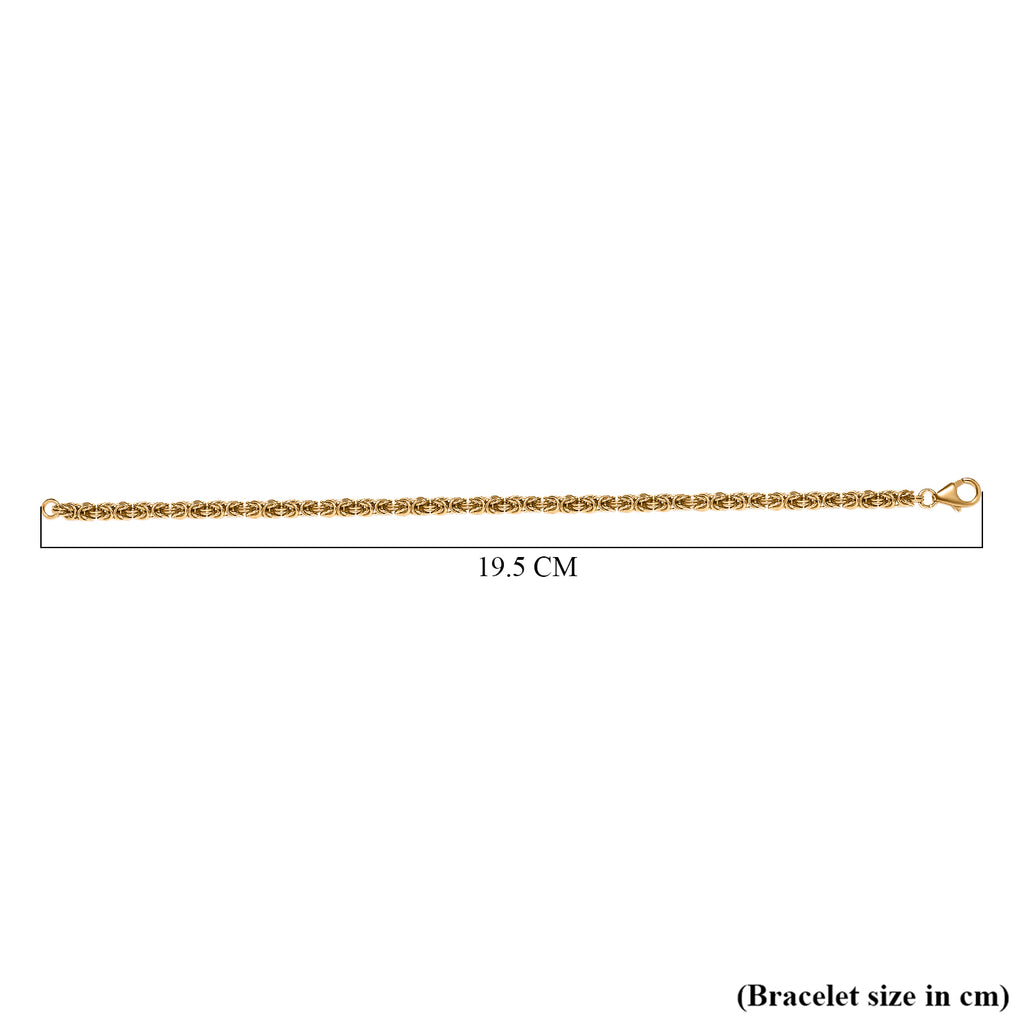 18K Yellow Gold Vermeil Plated Sterling Silver Byzantine Bracelet (Size - 7.5)_7513021_4