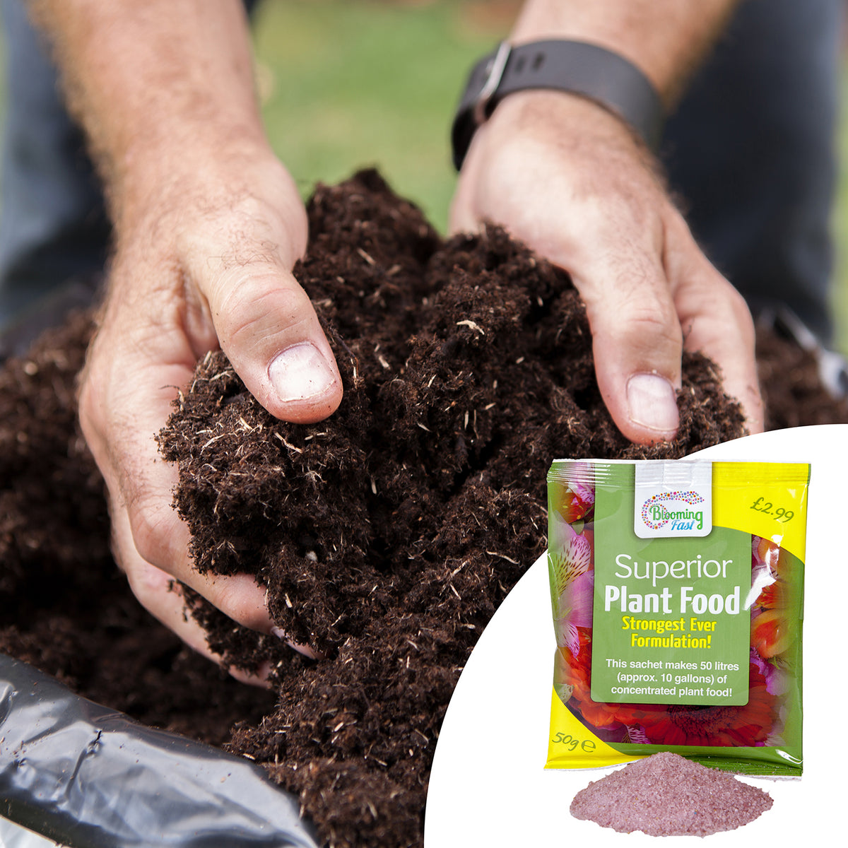 BIGGEST Bundle of Compost - 3 Bags 100L (40L-40L-20L) with Six Months Feed PLUS Fertiliser - 50 gms 7517174 0