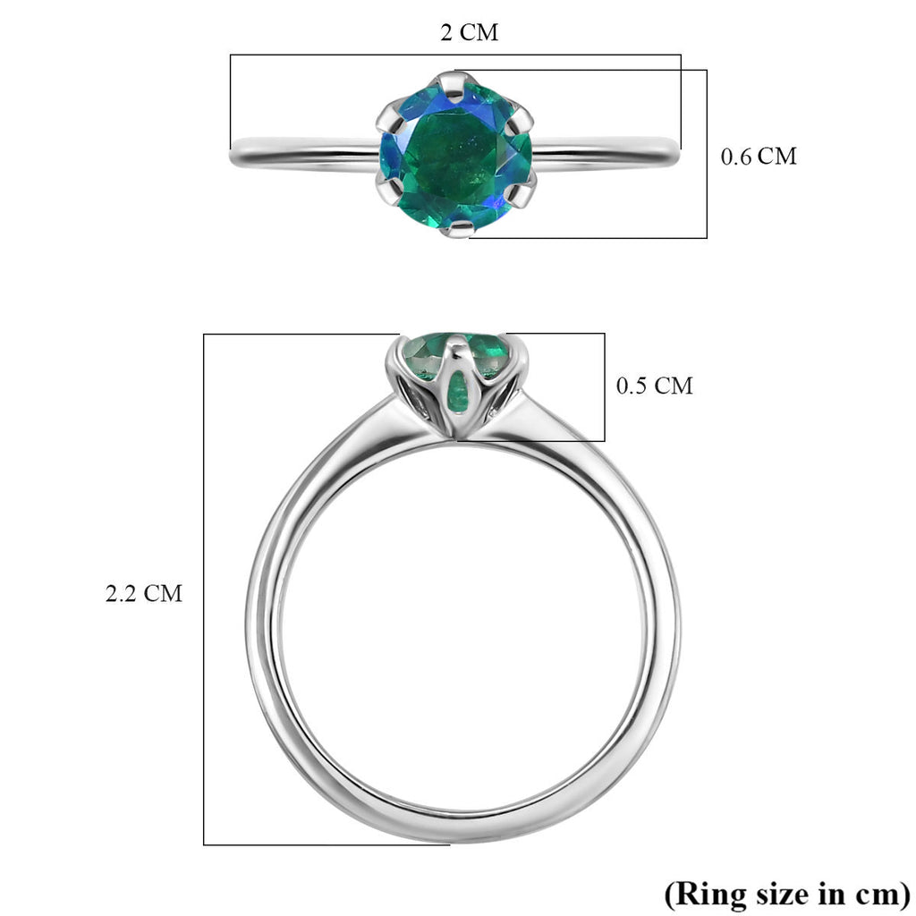 Royal Bali Collection - D'Joy Peacock Triplet Quartz Solitaire Ring in Platinum Overlay Sterling Silver 1.00 Ct._7519219_4