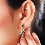D'Joy - Chrome Diopside Dangling Earrings with Push Post in Platinum Overlay Sterling Silver 1.66 Ct._7519466_4