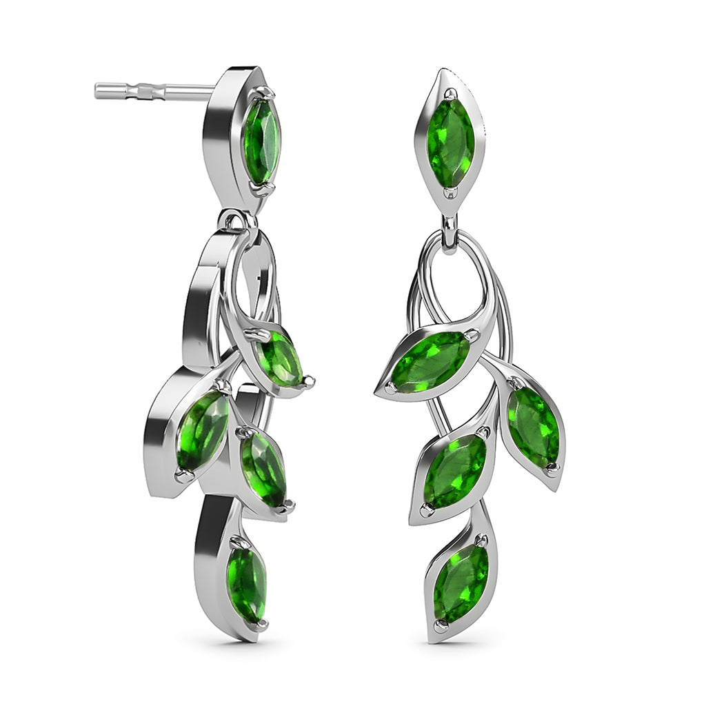 D'Joy - Chrome Diopside Dangling Earrings with Push Post in Platinum Overlay Sterling Silver 1.66 Ct._7519466_5