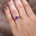 D'Joy Pink Amethyst Solitaire Ring in 18K Vermeil Rose Gold Plated Sterling Silver 3.27 Ct._7519996_2