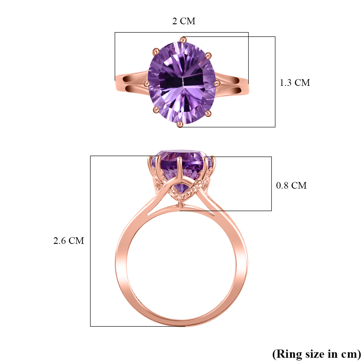 3 Ct. Pink Amethyst Solitaire Ring in 18K Vermeil Rose Gold Over Sterling Silver V32513810 6