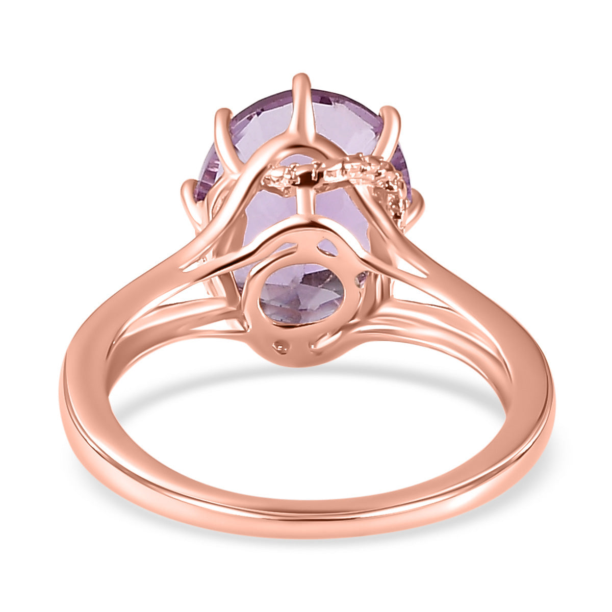 3 Ct. Pink Amethyst Solitaire Ring in 18K Vermeil Rose Gold Over Sterling Silver V32514318 5