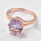 D'Joy Pink Amethyst Solitaire Ring in 18K Vermeil Rose Gold Plated Sterling Silver 3.27 Ct._7520003_1