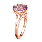 D'Joy Pink Amethyst Solitaire Ring in 18K Vermeil Rose Gold Plated Sterling Silver 3.27 Ct._7520003_3
