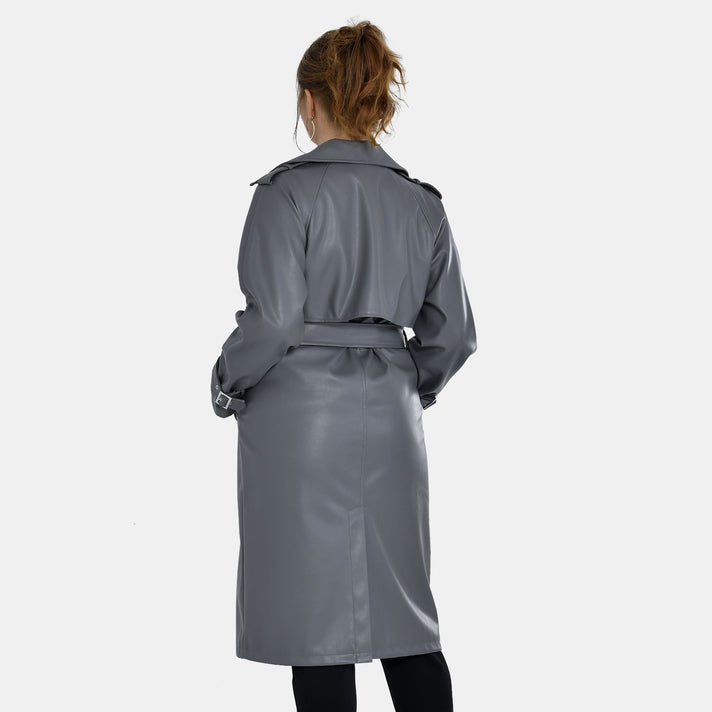 TAMSY Oversized Belted Coat with Adjustable Cuffs  - Dark Grey 7524954 2