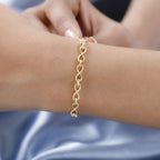 D'Joy - Infinity Knot Link Bracelet (Size - 7) in 18K Vermeil Yellow Gold Plated Sterling Silver_7525329_1