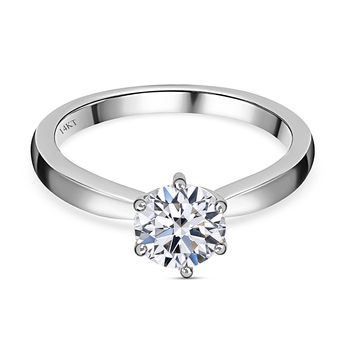 LUXURIANT 14K White Gold IGI Certified Lab Grown Diamond (VS/E-F) Ring 1 Ct. 7527558 0