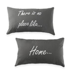Set of 2 - 100% Cotton Embroidered Pillow (Size 50x30 Cm) - Grey_7528043