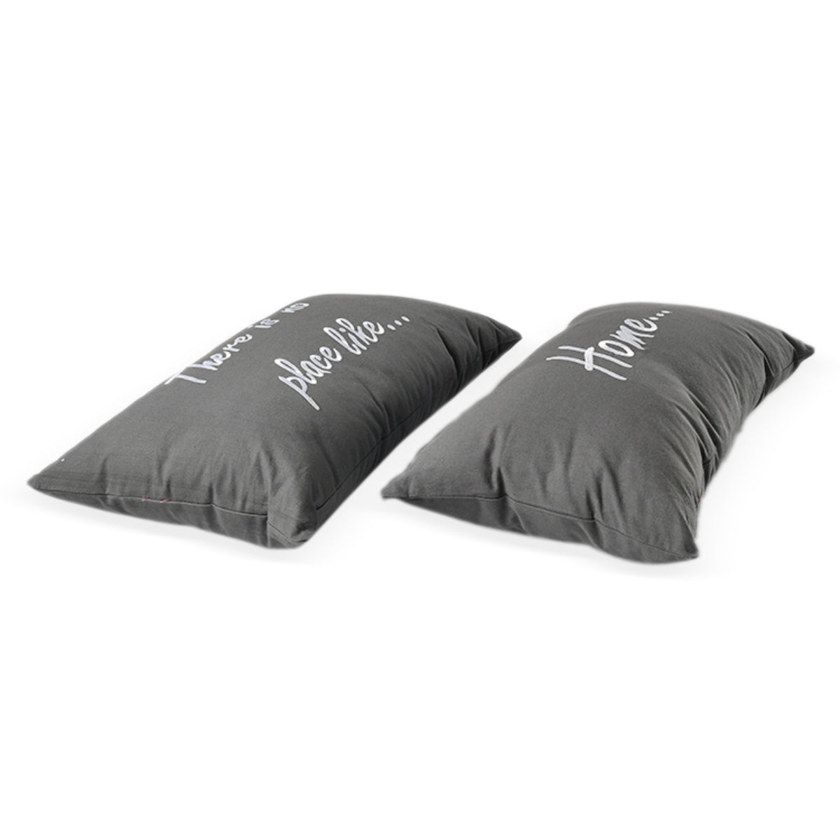 Set of 2 - 100% Cotton Embroidered Pillow (Size 50x30 Cm) - Grey V32719556 3