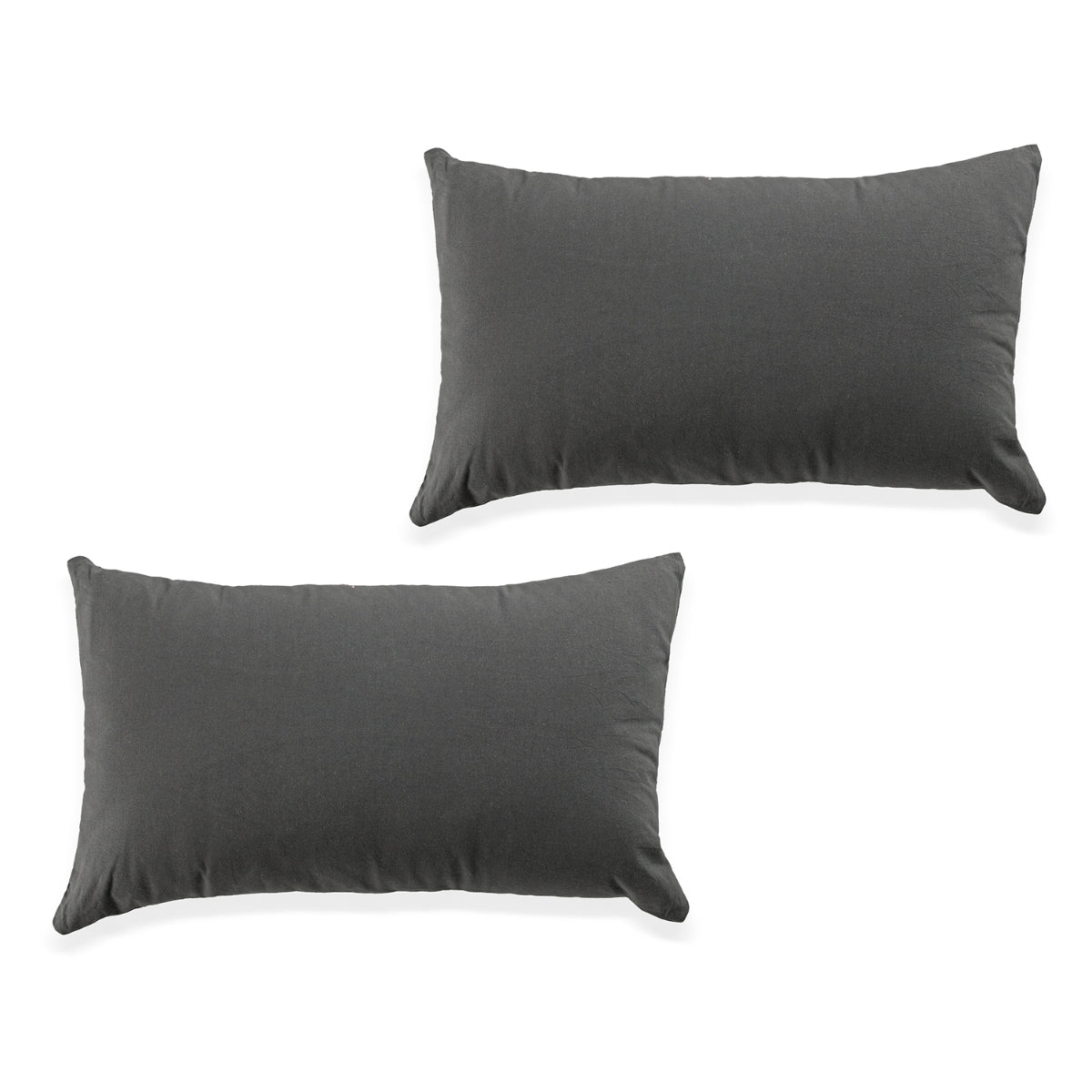 Set of 2 - 100% Cotton Embroidered Pillow (Size 50x30 Cm) - Grey V32719556 5