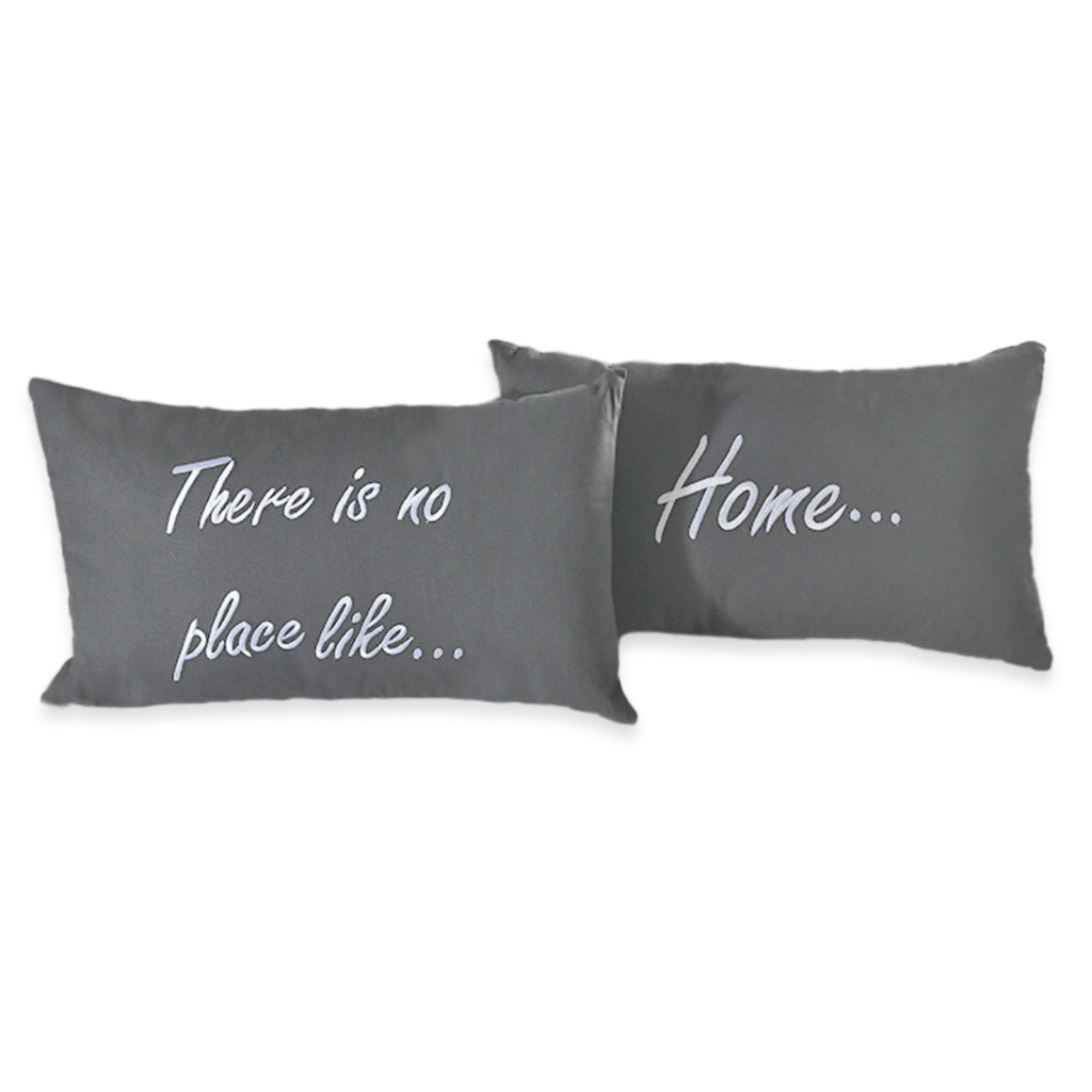 Set of 2 - 100% Cotton Embroidered Pillow (Size 50x30 Cm) - Grey_7528043_5