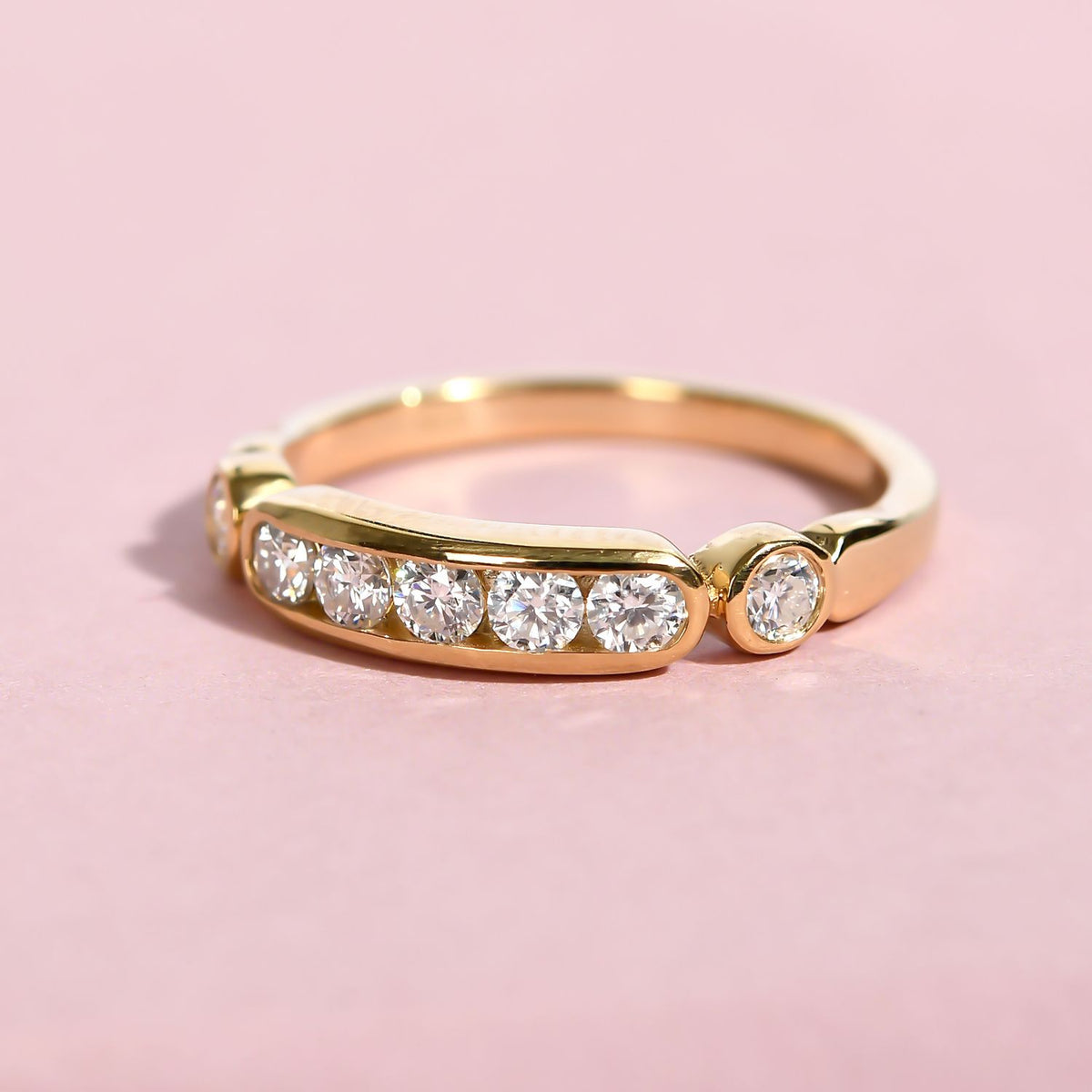 Moissanite 7-Stone Ring in Sterling Silver with 18K Vermeil Yellow Gold 7529815 2