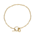 18K Vermeil Yellow Gold Plated Sterling Silver Bracelet (Size - 7.5) with Tongle Lock_7533041