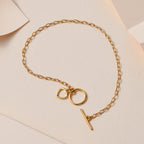 18K Vermeil Yellow Gold Plated Sterling Silver Bracelet (Size - 7.5) with Tongle Lock_7533041_1