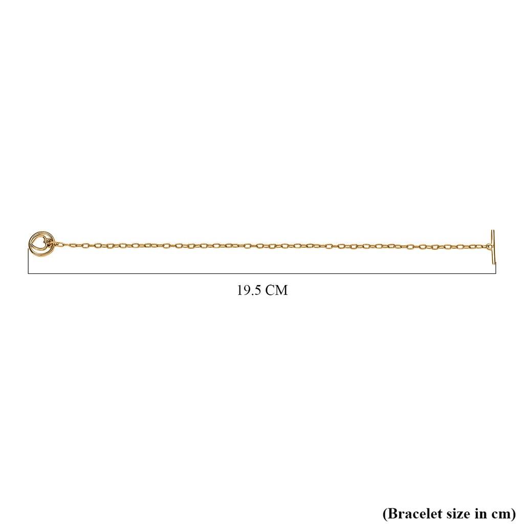 18K Vermeil Yellow Gold Plated Sterling Silver Bracelet (Size - 7.5) with Tongle Lock_7533041_4
