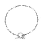 Platinum Overlay Sterling Silver Bracelet (Size - 7.5) with Tongle Lock_7533043