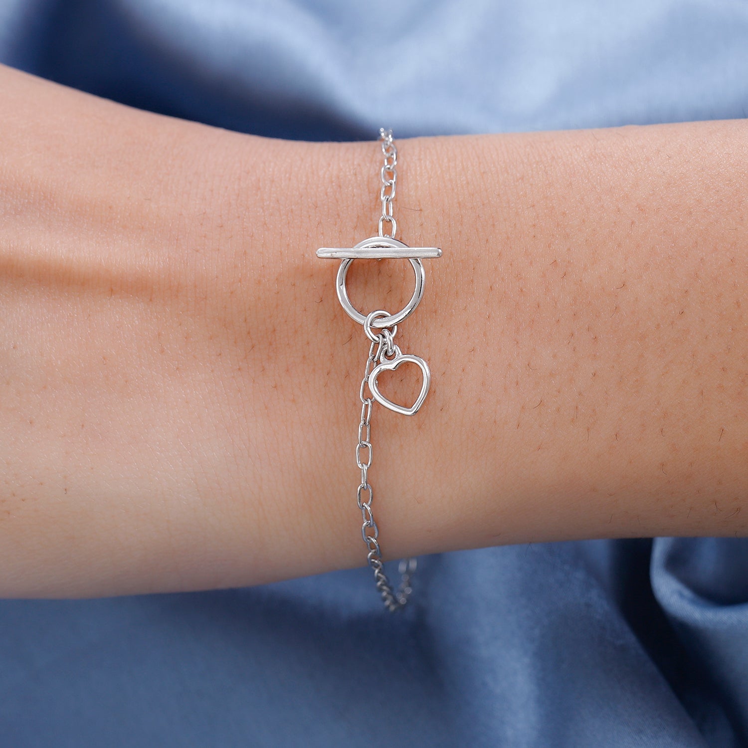 Platinum Overlay Sterling Silver Bracelet (Size - 7.5) 7533043 3