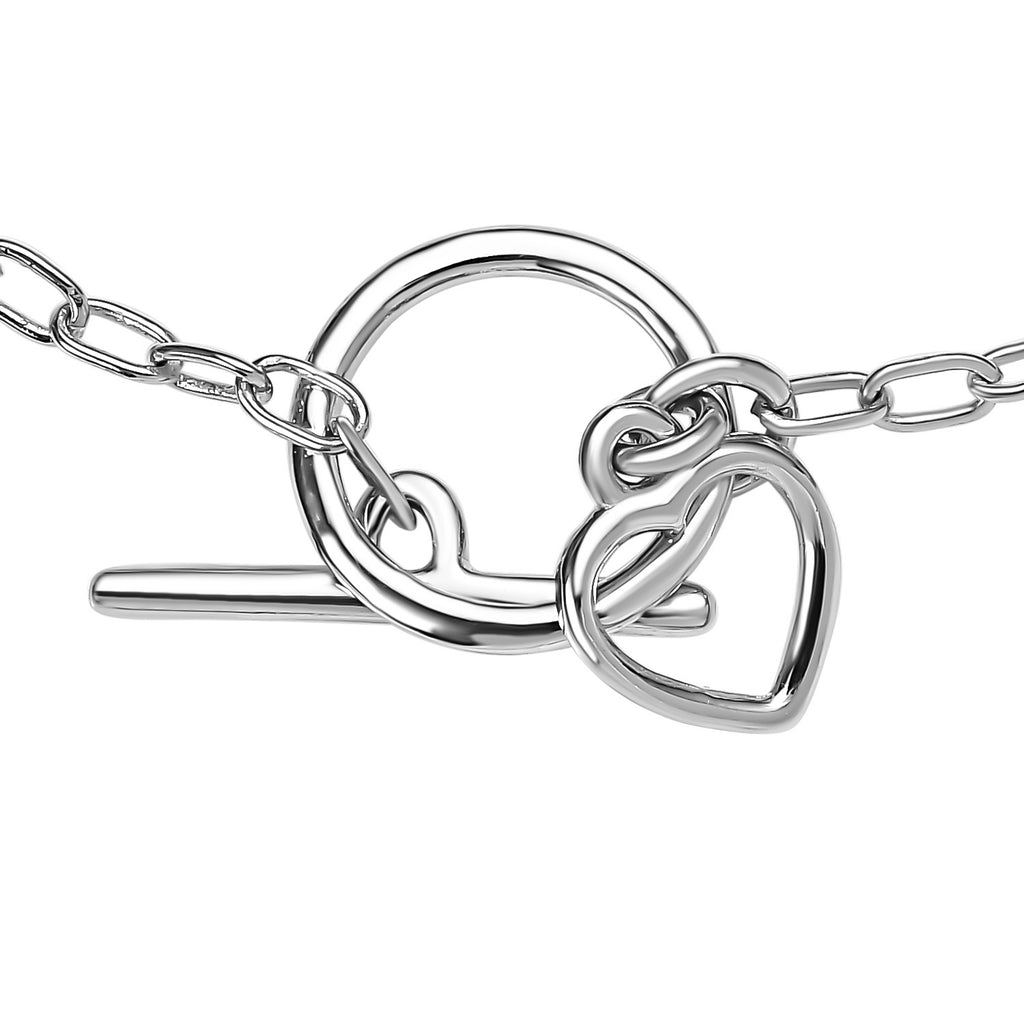 Platinum Overlay Sterling Silver Bracelet (Size - 7.5) with Tongle Lock_7533043_3