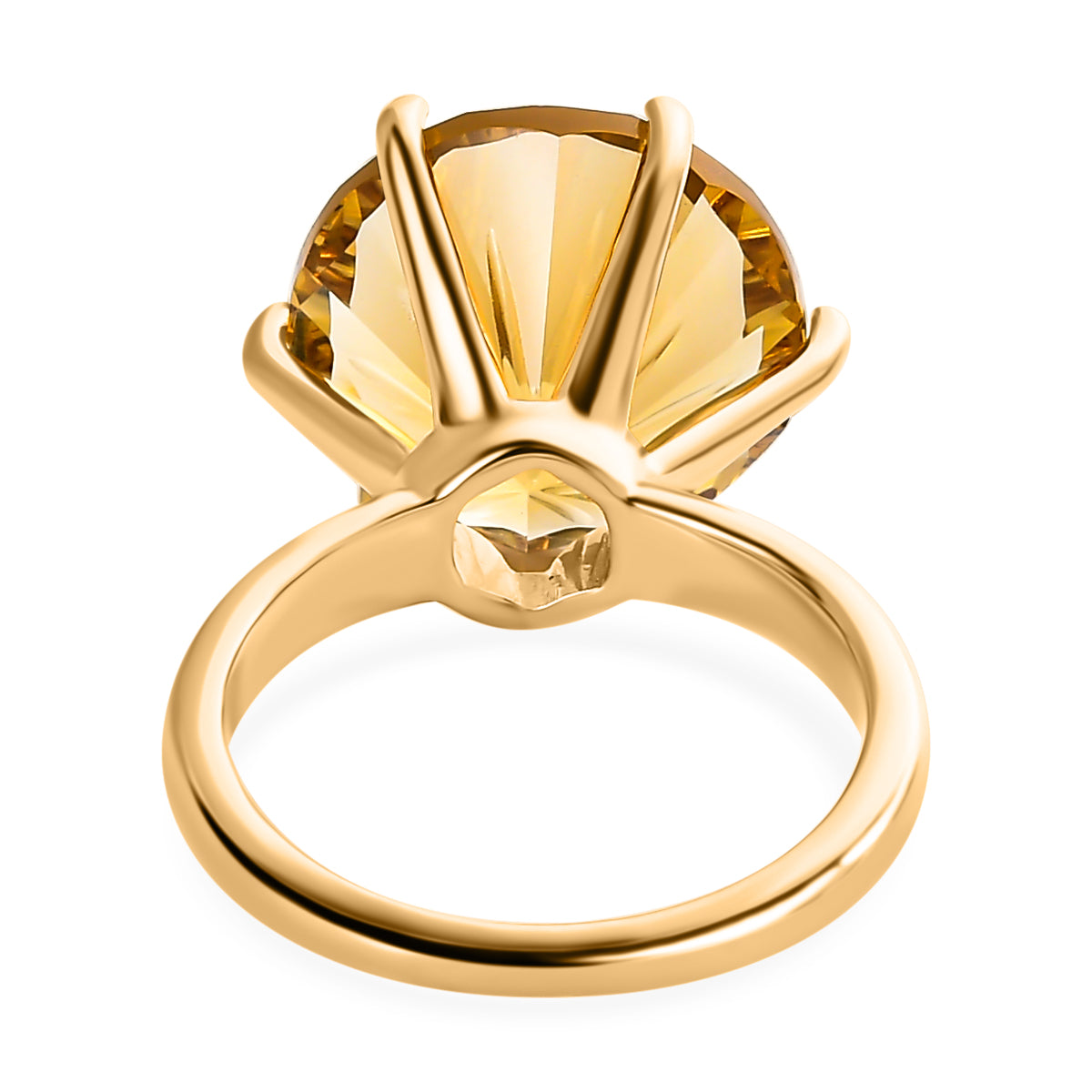 Hanabi Cut Citrine Solitaire Ring in 18K Yellow Gold Vermeil Plated Sterling Silver V32636244 4