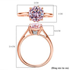 Blush Moissanite and White Moissanite Ring in 18K Vermeil Rose Gold Plated Sterling Silver 1.84 Ct.