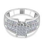 NY CloseOut- 14K White Gold Diamond (SI/GH) Princess Cut Ring 1.00 Ct, Gold Wt. 6.47 GM_7540284