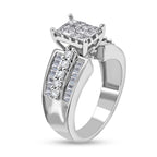 NY CloseOut- 14K White Gold Diamond (SI/GH) Princess Cut Ring 1.00 Ct, Gold Wt. 6.47 GM_7540284_3