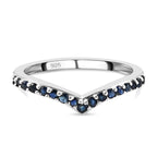 Royal Bali Collection - D'Joy Blue Sapphire Wishbone Ring in Platinum Overlay Sterling Silver_7542263