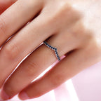 Royal Bali Collection - D'Joy Blue Sapphire Wishbone Ring in Platinum Overlay Sterling Silver_7542263_2