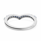 Royal Bali Collection - D'Joy Blue Sapphire Wishbone Ring in Platinum Overlay Sterling Silver_7542263_4