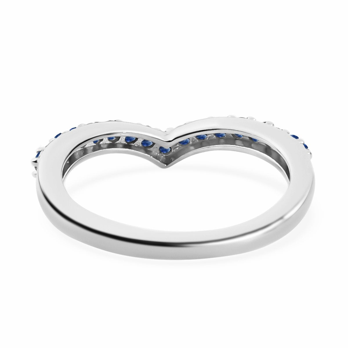 D'Joy Blue Sapphire Wishbone Ring in Platinum Overlay Sterling Silver 7542263 5